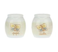 THUN - Contenedores de sal y pimienta decorados con mariposas - Accesorios de cocina - Línea Elegance - Porcelana - Ø 5,5 cm, 5 h cm, 80 ml