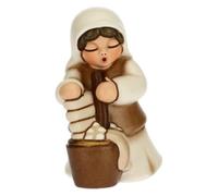 THUN - Figura Belén Lavandera - Decoraciones Navidad Casa - Línea Belén Clásico, Variante Blanca - Cerámica - 5,5 x 5,8 x 8 h cm
