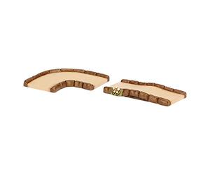 THUN - Figura de Belén Recta y Camino Curva - Decoraciones Navidad Casa - Línea Belén Clásico - Cerámica - Juego de 2 Piezas