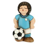 THUN - Figura Infantil de Futbolista Blanco-Azul - Accesorios para habitación y bomboneras - Línea Bombonera - Tamaño pequeño - Cerámica - 4,5 x 4,5 x 7 h cm