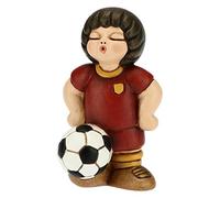 THUN - Figura Infantil Futbolista Amarillo-Rojo - Accesorios para habitación y bomboneras - Línea Bombonera - Tamaño pequeño - Cerámica - 4,5 x 4,5 x 7 h cm