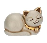THUN Gato Momi con Campanilla, pequeño, cerámica, colección Otro Novedad 2025, 10,1 x 6,2 x 7,1 cm