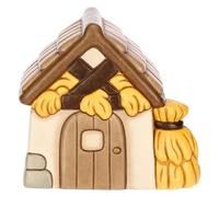 THUN, Granero de cerámica, colección para belén clásico, Figuras de Navidad coleccionables, 12,2 x 9,9 x 11 cm