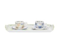 THUN Juego de 2 tazas de café con bandeja, porcelana, colección Jardín de Primavera, tamaño