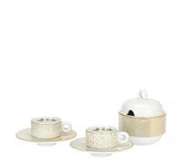 THUN - Juego de 2 tazas de espresso de porcelana Iconic Elegance - Porcelana, taza de 6,5 cm de diámetro x 4,7 cm de altura, plato de 12,8 cm de diámetro, azucarero de 9,9 cm de diámetro x 6,8 cm de