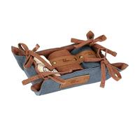 THUN - Juego de 3 paños de cocina con cesta de tela Agua y Harina - Tela, paño de cocina/Geschirtuch/Tea Towe 40x60 cm; cesta/Korb/baloncesto 18x9 cm