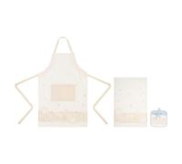 THUN Juego de manopla y delantal, 100% algodón, colección Elengance, 20 x 20 cm, paño de cocina de 40 x 60 cm