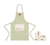 THUN Juego de manopla y manopla con caja, 100% algodón, relleno 100% poliéster, forro TNT, colección Country Bloom, 19,5 x 19,5 cm