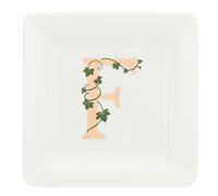 THUN La Porcelana Blanca - Plato cuadrado con letra F - Decoración del hogar, cocina - Línea Adorado - Idea de regalo - Porcelana - 10 x 10 x 1,5 cm