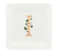 THUN La Porcelana Blanca - Plato Cuadrado con Letra I - Muebles Casa, Cocina - Línea Adorado - Idea de Regalo - Porcelana - 10 x 10 x 1,5 cm