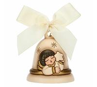 THUN - Limited Edition 2022 - Campanilla Beige de cerámica Decorada a Mano con icónico ángel con Estrella - Idea Regalo Navidad 2022 - ø 7 cm, 8 cm h