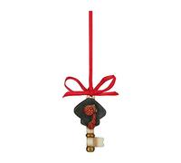THUN - Llave de la Suerte con Sombrero de graduación y Mariquita para Colgar - Bombonera - Formato Mini - Cerámica - 3,5 x 1,5 x 6,2 cm