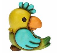 THUN - Loro Extravagante, tamaño Medio - Living, decoración de la casa - Idea Regalo - Línea Yucatan - Cerámica - 9,5 x 8,2 x 11 cm h