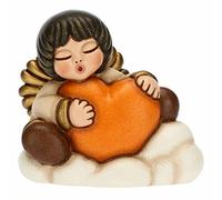 THUN - Navidad 2022 - Figura Decorativa My Angel con corazón de cerámica Decorada a Mano - Idea 2022-6.5x4.2x6 cm h