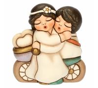 THUN - Novios en Bicicleta, pequeños - cerámica - Colección Bombonera - 5.9 x 4.1 x 6.4 cm