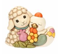 THUN Pareja de corderito Nelly y gallina Ester de cerámica Sorpresas de Pascua, Maxi