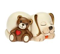 THUN - Perro con Teddy - Living, Iconos, Animales y Minianimales - Cerámica Pintada a Mano - 9,1 x 7,6 x 11,5 cm h