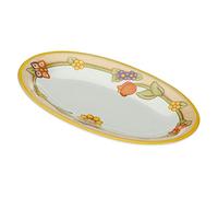 THUN - Plato ovalado multiusos con flores y mariposas - Cocina, para la mesa - Idea de regalo - Línea Country - Porcelana - Ø 38 cm