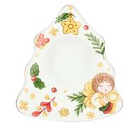 THUN - Porta Tea-Light con Forma de árbol de Porcelana, 13,5x12 cm, Altura 4,5 cm, colección Sorprese di Natale