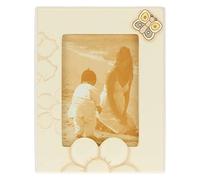 THUN - Portafotos - Accesorios para la casa - Idea regalo - Línea Elegance - Cerámica, marco de madera de pino y cristal - 16 x 2,1 x 20,5 cm h; Formato foto 9,2 x 13,6 cm