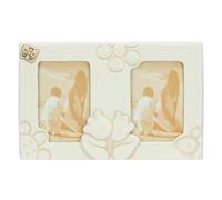 THUN - Portafotos Doble - Línea Elegance - Decorar la casa, portafotos y Marcos - Cerámica, Marco de Madera de Pino - 33 x 2,1 x 26 cm h