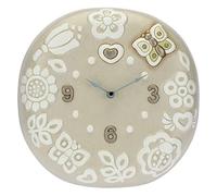 THUN - Reloj Redondo de Pared con Flores y Mariposas - Living, Relojes - Idea de Regalo - Línea Prestige - Cerámica; Mecanismo de Reloj de plástico - 25 x 25 x 5,5 cm