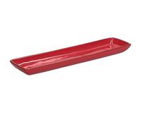 THUN Rose & TULIPANI-Juego de 4 bandejas rectangulares de 33 x 8 cm, Concierto Coral, Gres, Rojo