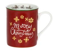 THUN - Taza roja de porcelana, 300 ml, colección Sorpresas de Navidad