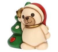 THUN, Teddy con árbol de Navidad de cerámica, colección de Navidad, Coleccionable, Regalo para Navidad, 12 x 9 x 10,5 cm