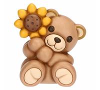 THUN Teddy con Girasol, Grande, cerámica, colección Otro Novedad 2025, 12,3 x 9,4 x 13,8 cm
