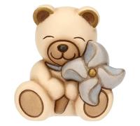 THUN - Teddy con Molinillo Azul - cerámica - Colección Bombonera - 5.2 x 4.1 x 5.2 cm