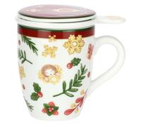THUN, Tetera de porcelana, colección sorpresas de Navidad, taza de colección, idea regalo para Navidad, 350 ml, diámetro 9 cm, 12 cm de altura
