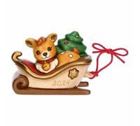 THUN, Trineo Modular con Ciervo Amy, edición Limitada 2024 de cerámica, colección navideña, Figuras coleccionables, Idea de Regalo para Navidad, 10 x 6,3 x 7,1 cm