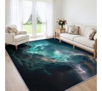 Thunder And Lightning - Alfombra de nube oscura para sala de estar, dormitorio, pasillo, salón, alfombra de paisaje natural, antideslizante, pelo bajo, no se decolora, suave, bajo los pies, 200 x 300