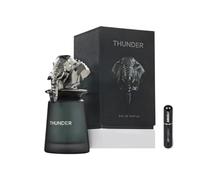 Thunder Eau de Parfum 100ml, Perfume Árabe para Hombre de Larga Duración, Incluye Atomizador Recargable 5 ml, Fragancia con Notas de Poivre Rosa, Bergamota, Lavanda, Vainilla, Iris y Cedro (Thunder)