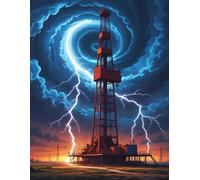 Thunder & Vortex: Oilfield Storm Notebook: 100-Page 8.5x11 Notebook Featuring Lightning and Rig Art