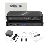 Thunderbolt 3 Dock - Estación de acoplamiento de 11 puertos de 40 Gbps, PD 100 W, carga de 60 W - Solo 8K, pantallas dobles 4K - Compatible con Windows 10/11, Mac OS 10.2 y superior, Dell, HP, Lenovo