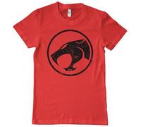 Thundercats Licenciado Oficialmente Washed Logo Hombres Camiseta (Rojo), Large