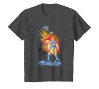 Thundercats Lion-O and The Sword of Omens Camiseta, Niños, Jaspeado Oscuro, 12 años