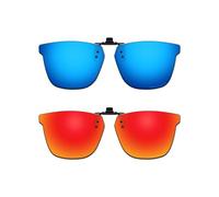 ThunderClap Gafas de sol polarizadas abatibles con clip para Oakley Centerboard OX8163 de 55 mm, para hombres y mujeres, protección UV, Azul géiser + rojo aurora, Centerboard OX8163 55mm