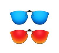 ThunderClap Gafas de sol polarizadas abatibles con clip para Oakley Pitchman R Carbon OX8149 de 50 mm, para hombres y mujeres, protección UV, Azul géiser + rojo aurora, Pitchman R Carbon OX8149 50mm