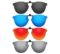 ThunderClap Gafas de sol polarizadas abatibles con clip para Oakley Pitchman R Carbon OX8149 de 50 mm, para hombres y mujeres, protección UV, Negro concha + gris definitivo + azul géiser + rojo aurora