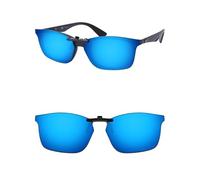 ThunderClap Gafas de sol polarizadas con clip compatibles con Ray-Ban RB7047 de 54 mm, para hombres y mujeres, protección UV, Azul géiser, RB7047 54mm