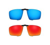 ThunderClap Gafas de sol polarizadas con clip para Oakley Crosslink Zero Asian Fit OX8080 de 58 mm, para hombres y mujeres, protección UV, Azul géiser + rojo aurora, Crosslink Zero Asian Fit OX8080