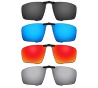 ThunderClap Gafas de sol polarizadas con clip para Oakley Crosslink Zero Asian Fit OX8080 de 58 mm, para hombres y mujeres, protección UV, Negro concha + gris definitivo + azul géiser + rojo aurora