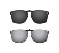 ThunderClap Gafas de sol polarizadas con clip para Oakley Holbrook RX OX8156 de 56 mm, para hombres y mujeres, protección UV, Negro concha + gris definitivo, Holbrook RX OX8156 56mm
