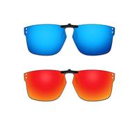 ThunderClap Gafas de sol polarizadas con clip para Oakley Holbrook RX OX8156 de 56 mm, para hombres y mujeres, protección UV, Azul géiser + rojo aurora, Holbrook RX OX8156 56mm