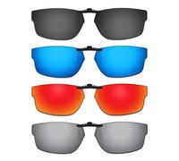 ThunderClap Gafas de sol polarizadas con clip para Oakley Socket 5.0 OX3217 de 57 mm, para hombres y mujeres, protección UV, Negro concha + gris definitivo + azul géiser + rojo aurora, Socket 5.0