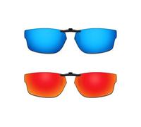 ThunderClap Gafas de sol polarizadas con clip para Oakley Socket 5.0 OX3217 de 57 mm, para hombres y mujeres, protección UV, Azul géiser + rojo aurora, Socket 5.0 OX3217 57mm