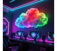 Thundercloud - Luz LED decorativa, luz nocturna de nube alimentada por USB con ritmo musical, diseño 3D, brillo vibrante para dormitorio y sala de juegos